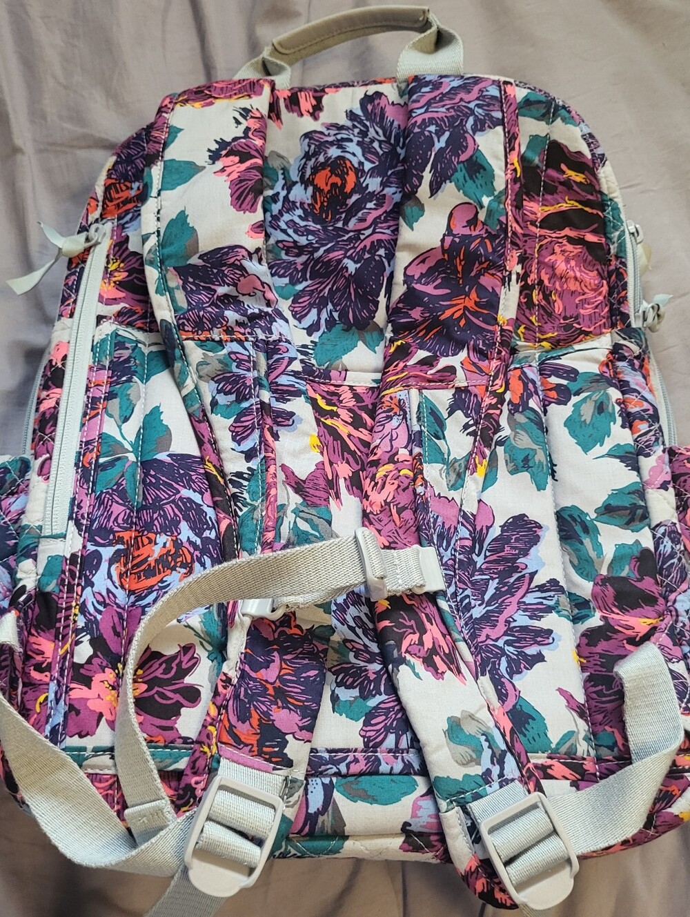 Vera Bradley Campus XL Backpack (Neon Blooms) - Picture 3 of 4